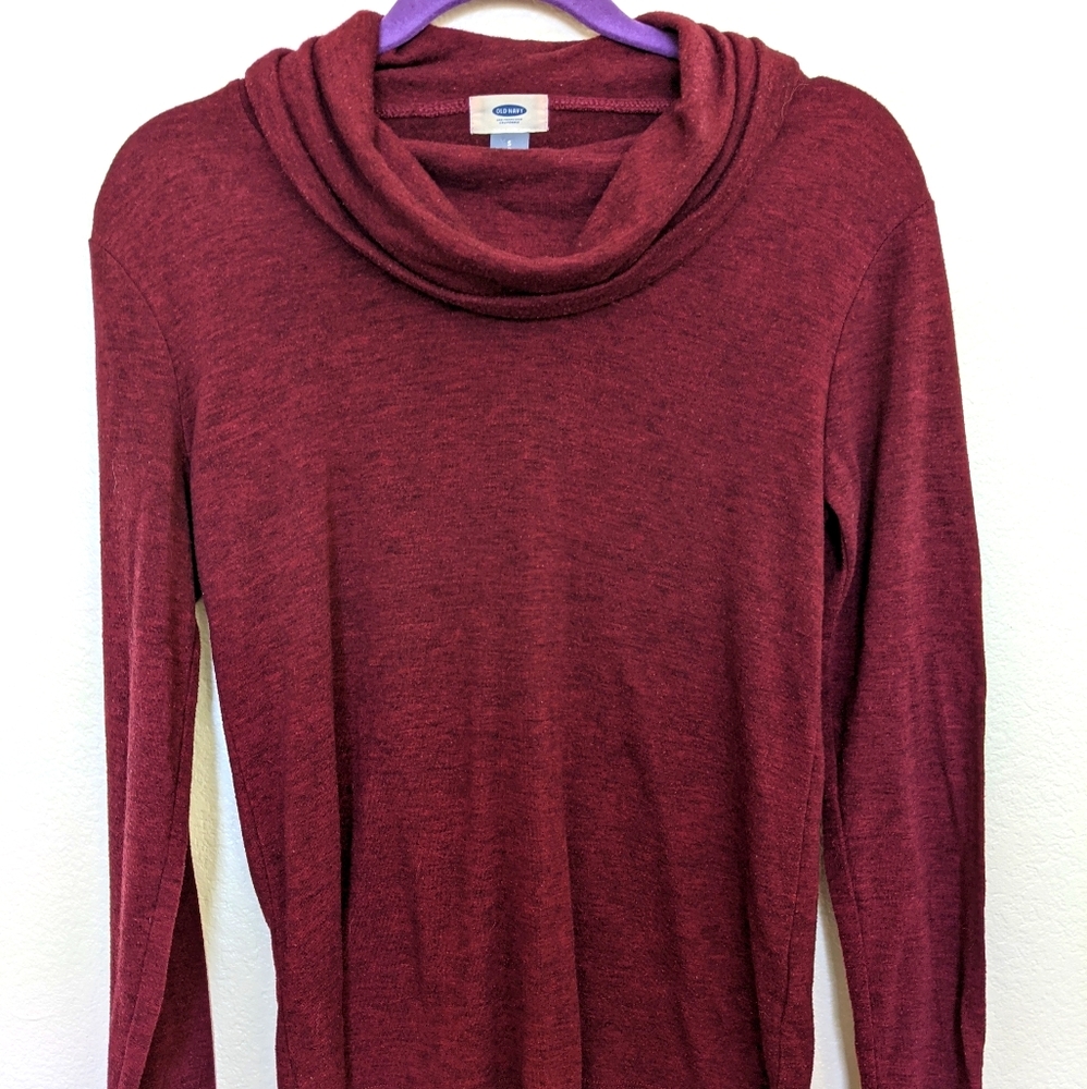 Old Navy Maroon Cowl Neck Sweater, XS